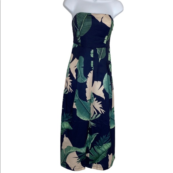 Lulus Pants - Lulus strapless navy print romper size M